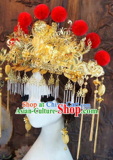 Chinese Ancient Wedding Queen Phoenix Coronet Hair Jewelry Accessories Hairpins for Women