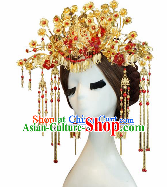 Chinese Ancient Wedding Queen Luxurious Phoenix Coronet Hair Jewelry Accessories Hairpins for Women