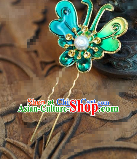 Chinese Ancient Wedding Hair Jewelry Accessories Queen Blue Butterfly Hairpins for Women