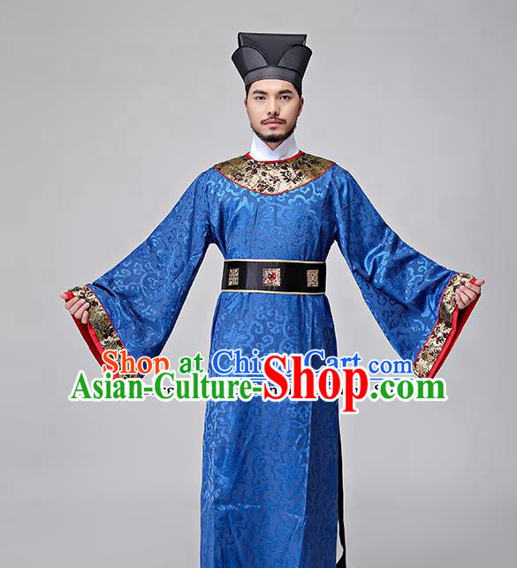 Chinese Ancient Drama Song Dynasty Military Officer Costumes and Hat for Men