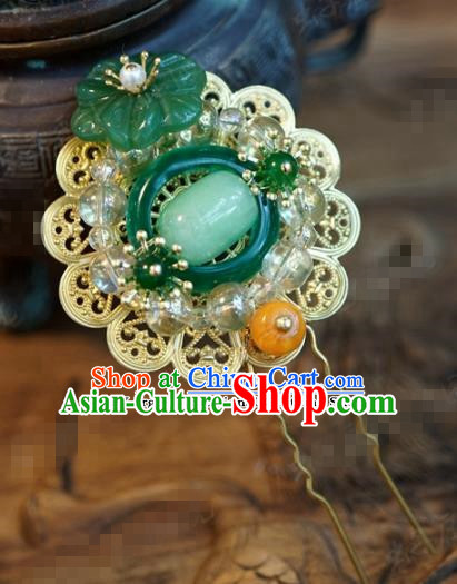 Chinese Ancient Wedding Hair Accessories Palace Queen Jade Hairpins for Women