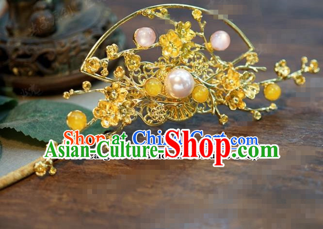 Chinese Ancient Bride Hair Accessories Wedding Golden Hair Stick Hairpins for Women