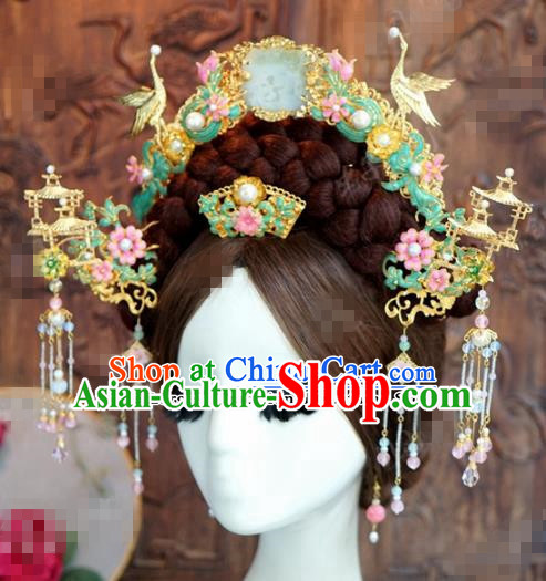 Chinese Ancient Hair Accessories Wedding Bride Hair Crown Hairpins Complete Set for Women