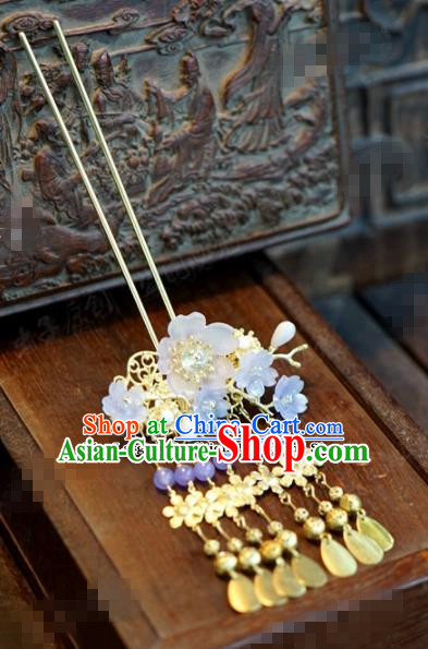 Chinese Ancient Bride Hair Accessories Wedding Tassel Flowers Hairpins for Women