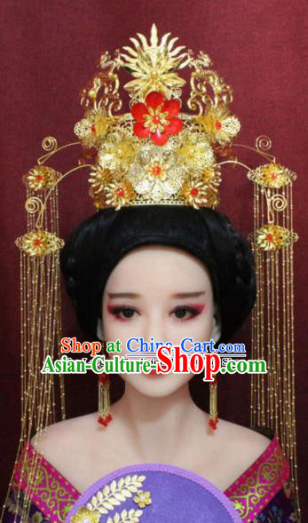 Chinese Ancient Empress Phoenix Coronet Ming Dynasty Palace Wedding Hairpins Complete Set for Women