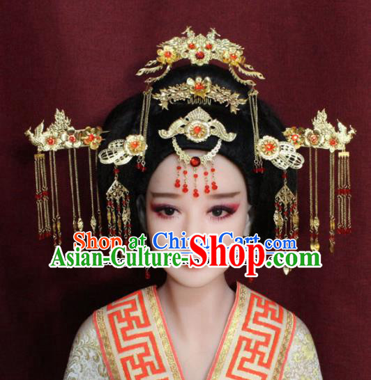 Chinese Ancient Tang Dynasty Queen Headdress Hairpins Complete Set for Women