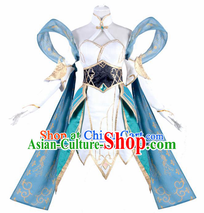 Chinese Ancient Swordswoman Costumes Cosplay Female Knight Dress for Women