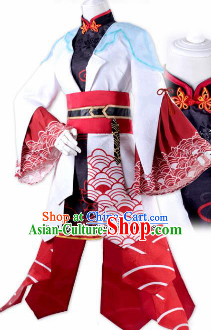 Chinese Ancient Swordswoman Costumes Traditional Cosplay Female Knight Dress for Women