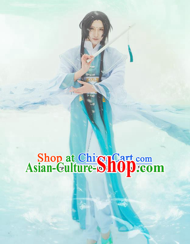 Chinese Traditional Cosplay Nobility Childe Knight Costumes Ancient Swordsman Clothing for Men