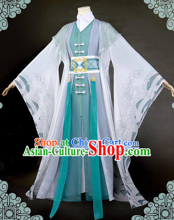Chinese Traditional Cosplay Nobility Childe Knight Costumes Ancient Swordsman Clothing for Men