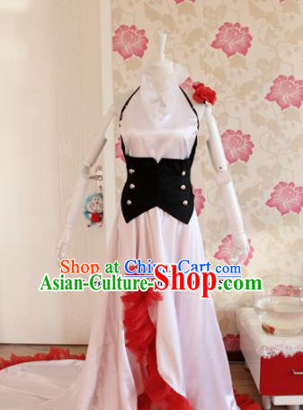 Chinese Traditional Cosplay Assassin Costumes Ancient Female Swordsman White Dress for Women