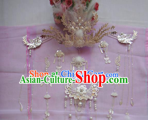 Chinese Traditional Classical Hair Accessories Ancient Princess Phoenix Coronet Hairpins for Women
