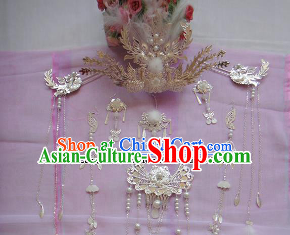 Chinese Traditional Classical Hair Accessories Ancient Princess Phoenix Coronet Hairpins for Women