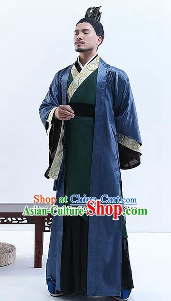 Chinese Ancient Drama Swordsman Costume Traditional Qin Dynasty Emperor Costumes for Men