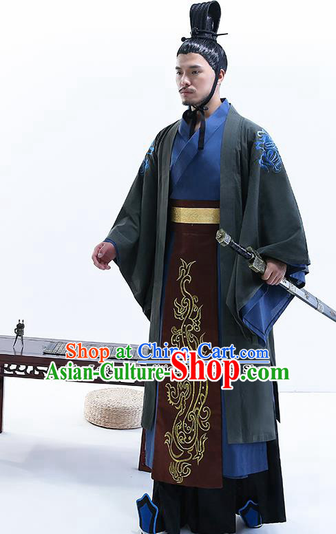 Chinese Ancient Drama Minister Costume Traditional Qin Dynasty Emperor Costumes for Men