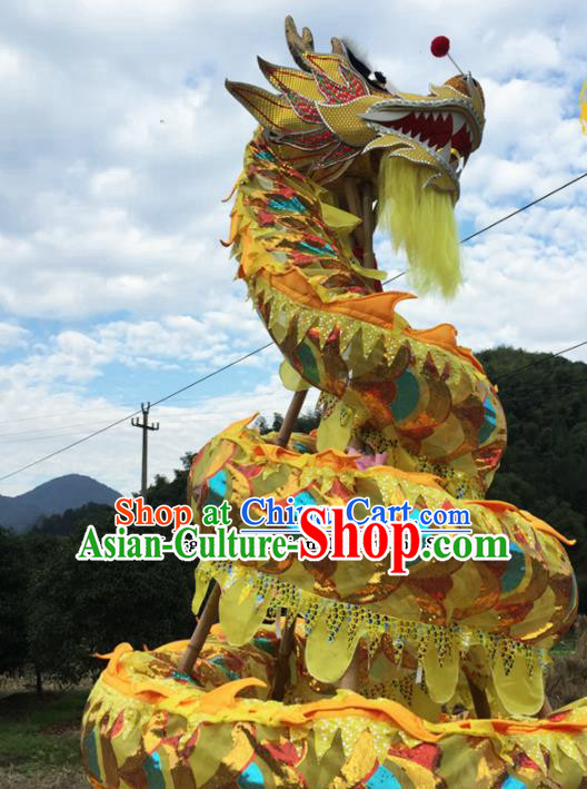 Chinese Folk Dance Dragon Dance Competition Dragon Head Traditional Dragon Dance Costumes Complete Set for Adult