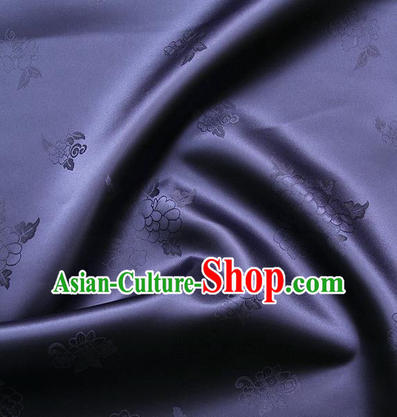 Traditional Asian Cloth Drapery Brocade Korean Hanbok Palace Purple Satin Silk Fabric