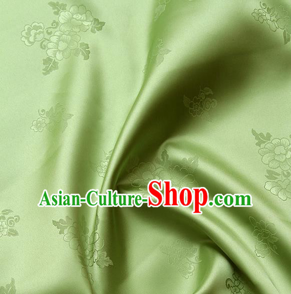 Traditional Asian Cloth Drapery Brocade Korean Hanbok Palace Green Satin Silk Fabric