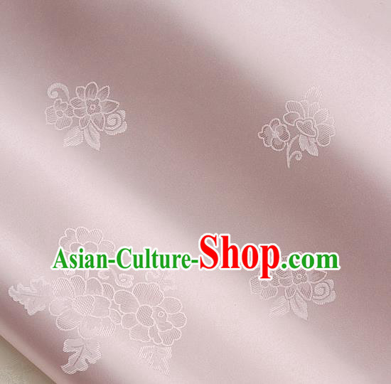 Traditional Asian Cloth Drapery Brocade Korean Hanbok Palace Pink Satin Silk Fabric