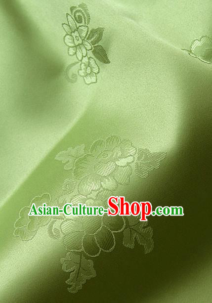 Traditional Asian Cloth Drapery Brocade Korean Hanbok Palace Green Satin Silk Fabric