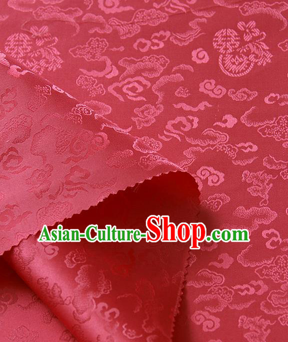 Traditional Asian Classical Cloth Drapery Red Brocade Korean Hanbok Palace Satin Silk Fabric