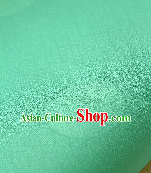 Traditional Asian Classical Pattern Cloth Drapery Green Brocade Korean Hanbok Palace Satin Silk Fabric