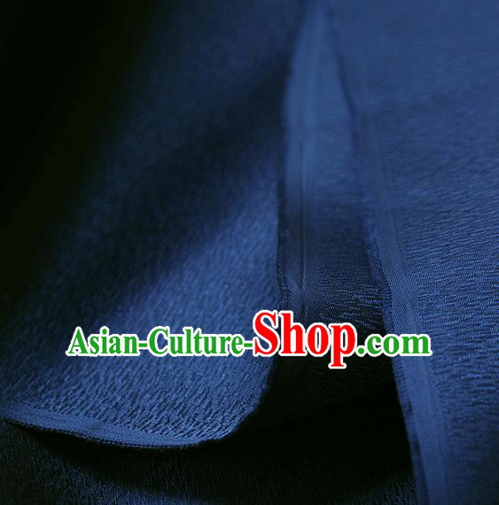 Traditional Asian Classical Navy Brocade Cloth Drapery Korean Hanbok Palace Satin Silk Fabric