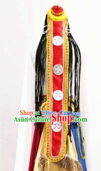 Chinese Traditional Zang Nationality Dance Hat Tibetan Minority Headwear for Women