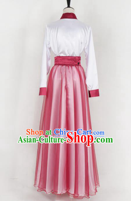 Chinese Traditional Folk Dance Costumes Classical Dance Red Clothing for Women