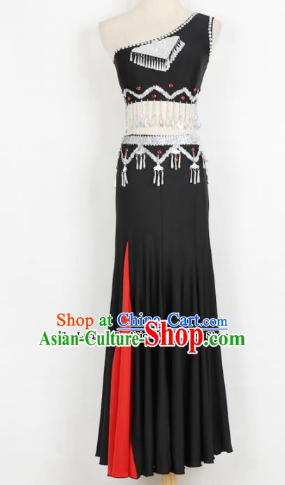 Chinese Ethnic Minority Pavane Dress Traditional Dai Nationality Folk Dance Costume for Women