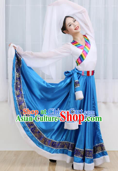 Chinese Ethnic Minority Dress Traditional Mongolian Nationality Folk Dance Costume for Women