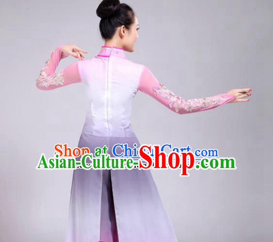Chinese Traditional Folk Dance Costumes Classical Dance Pink Dress for Women