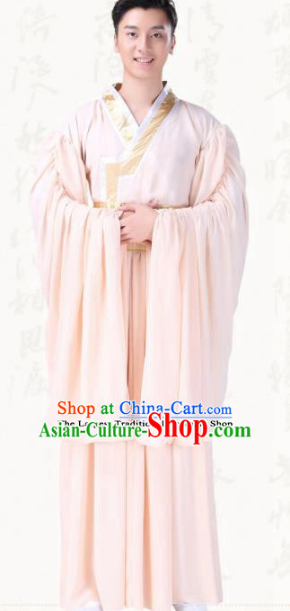 Chinese Traditional Folk Dance Clothing Ancient Classical Dance Pink Costumes for Men