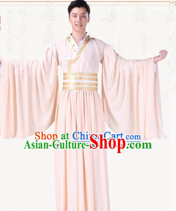 Chinese Traditional Folk Dance Clothing Ancient Classical Dance Pink Costumes for Men