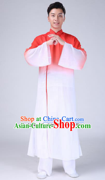 Chinese Traditional Folk Dance Clothing Classical Dance Red Costumes for Men