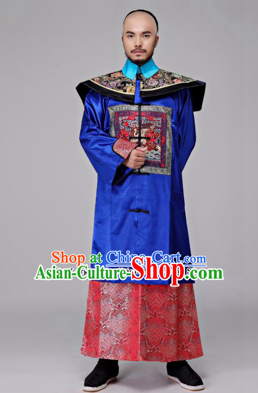 Traditional Chinese Qing Dynasty Royal Highness Costumes Ancient Drama Chancellor Clothing for Men