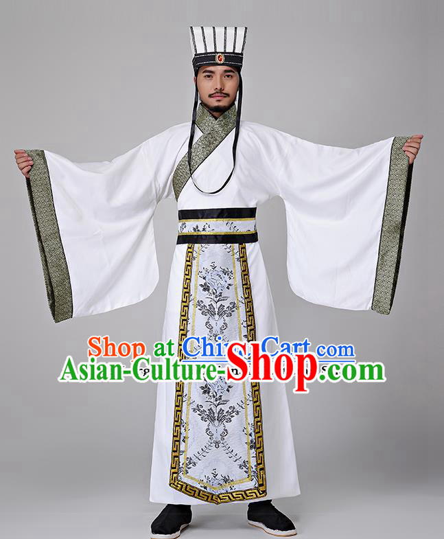 Traditional Chinese Han Dynasty Minister Costumes Ancient Drama Prime Minister Clothing for Men