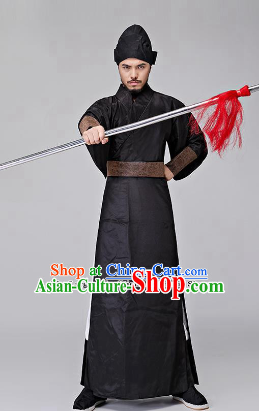 Traditional Chinese Three Kingdoms Period Swordsman Costumes Ancient Drama Knight Clothing for Men