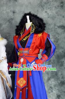 Traditional Chinese Cosplay Costumes Ancient Swordswoman Red Hanfu Dress for Women