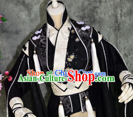 Traditional Chinese Cosplay Childe Embroidered Costumes Ancient Swordsman Hanfu Clothing for Men