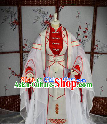 Traditional Chinese Cosplay Prince Embroidered Costumes Ancient Swordsman Hanfu Clothing for Men