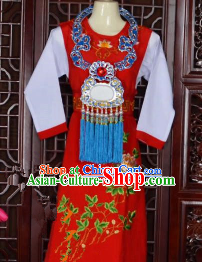 Top Grade Chinese Beijing Opera Costumes Peking Opera Niche Red Embroidered Robe for Adults