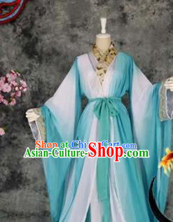 Traditional Chinese Cosplay Childe Green Costumes Ancient Swordsman Hanfu Clothing for Men