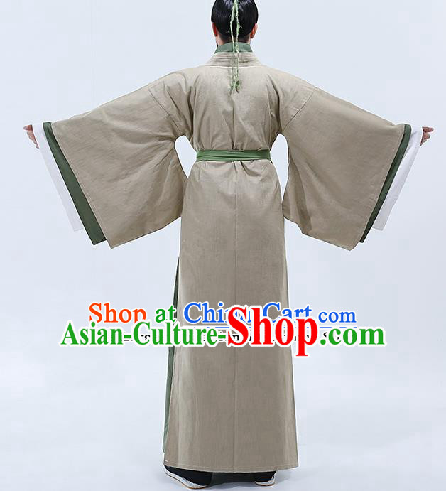 Traditional Chinese Zhou Dynasty Confucian Scholar Costumes Ancient Drama Clothing for Men