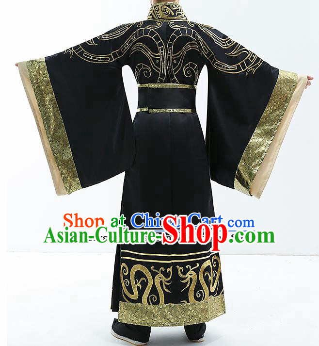 Traditional Chinese Qin Dynasty Majesty Costumes Ancient Drama Emperor Clothing for Men