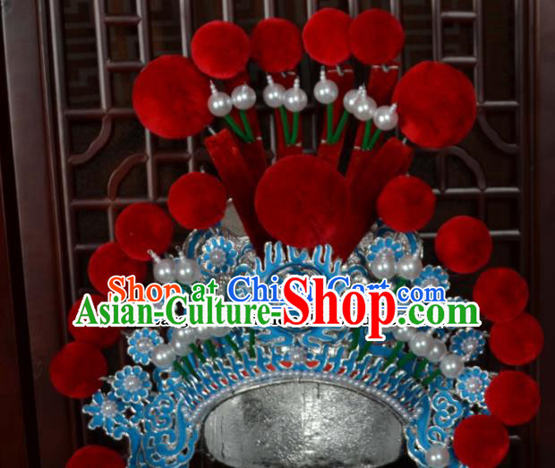 Traditional Chinese Beijing Opera Takefu Hair Accessories Ancient General Helmet Hat for Men