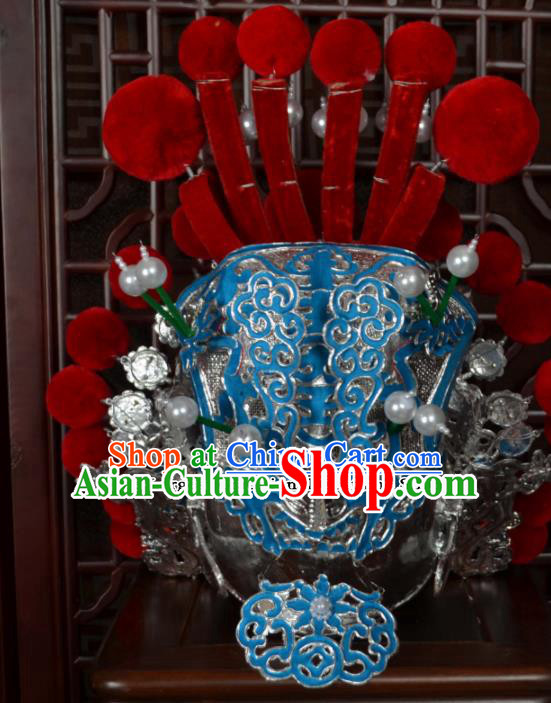 Traditional Chinese Beijing Opera Takefu Hair Accessories Ancient General Helmet Hat for Men