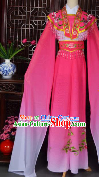 Traditional Chinese Beijing Opera Actress Costumes Ancient Princess Embroidered Rosy Dress for Adults