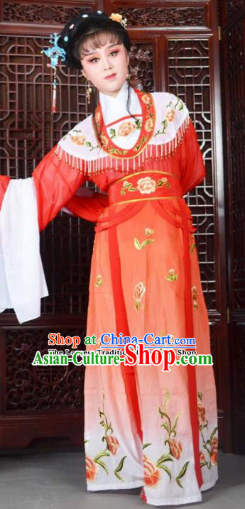 Traditional Chinese Peking Opera Princess Costumes Ancient Peri Red Dress for Adults