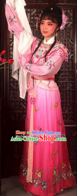 Traditional Chinese Peking Opera Actress Costumes Ancient Peri Princess Rosy Dress for Adults